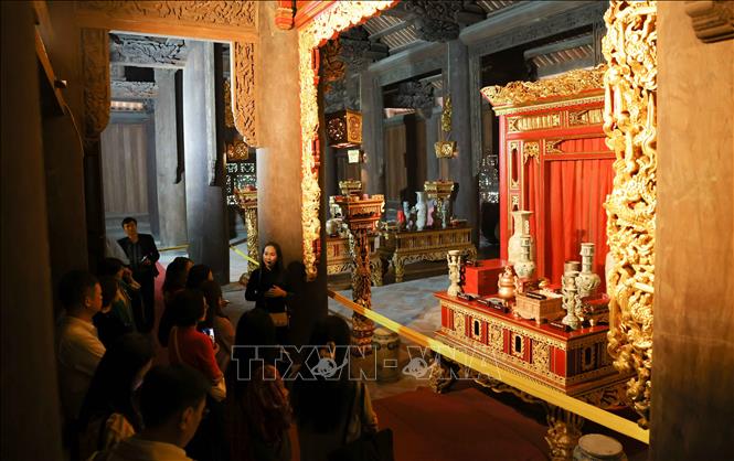 Phục dựng long sàng tại Khu di tích quốc gia đặc biệt Lam Kinh. Ảnh: Thanh Tùng - TTXVN