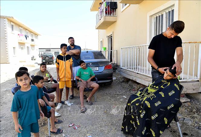 Các em nhỏ tại trại tị nạn ở Damascus, Syria. Ảnh: THX/TTXVN