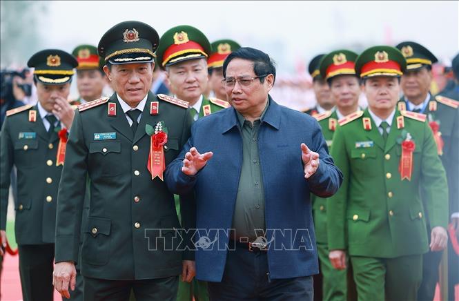 Prime Minister Pham Minh Chinh at the ground-breaking ceremony. VNA Photo: Dương Giang
