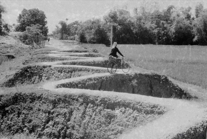 Xẻ đường chắn xe địch ở ngoại ô Hà Nội (1946). Ảnh: Tư liệu TTXVN