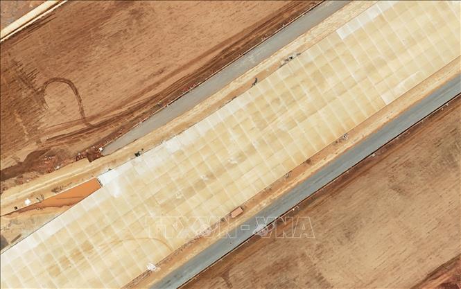 Phần đường băng sân bay Long Thành đã hoàn thiện. Ảnh: Hồng Đạt - TTXVN
