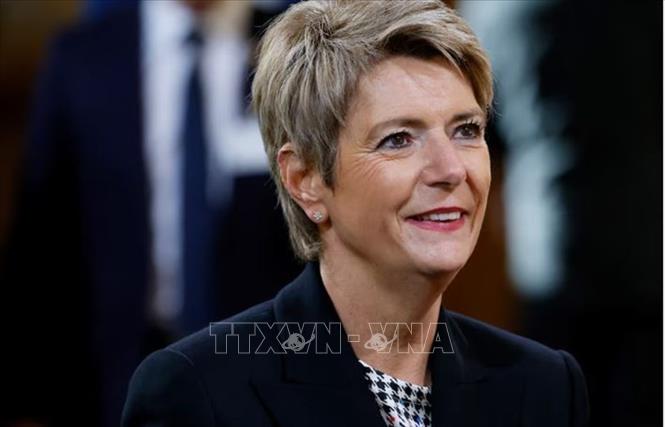 Thành viên Hội đồng Liên bang Thụy Sĩ Karin Keller-Sutter tại Bern, ngày 15/11/2023. Ảnh: REUTERS/TTXVN