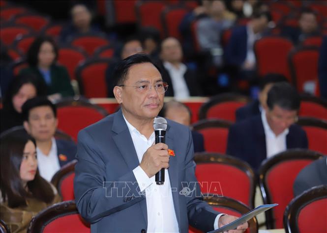 Đại biểu tham gia chất vấn.Ảnh: Việt Hoàng - TTXVN