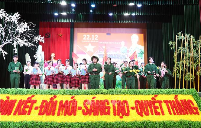 Phần thi kể chuyện về hình ảnh bộ đội cụ Hồ của các đơn vị tham gia. Ảnh: Đại Nghĩa - TTXVN