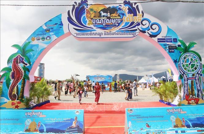 Lễ hội Biển lần thứ 11 tại tỉnh Kampot, Campuchia với nhiều hoạt động quảng bá du lịch. Ảnh: Quang Anh - P/v TTXVN tại Campuchia