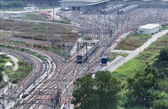 Half of the depot's acreage are parking areas for trains. VNA Photo: Hồng Đạt