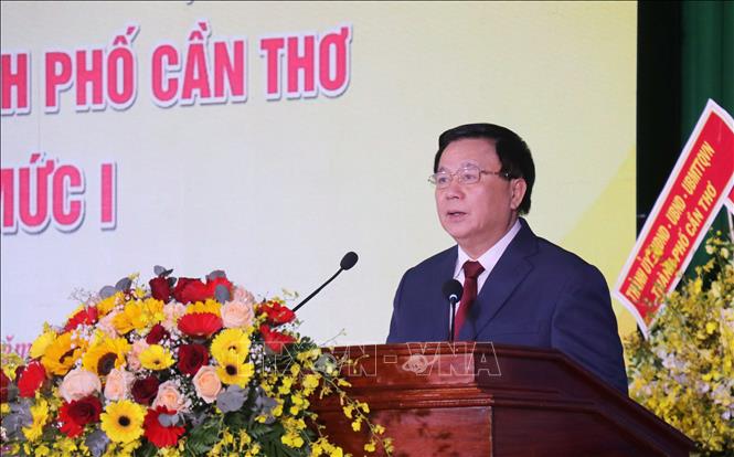 GS.TS Nguyễn Xuân Thắng phát biểu tại buổi lễ. Ảnh: Ngọc Thiện- TTXVN