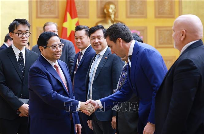 Prime Minister Pham Minh Chinh receives the USABC delegation. VNA Photo: Dương Giang