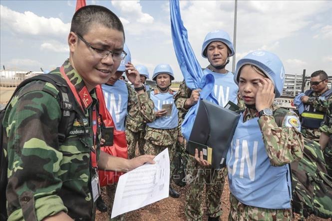 32 nhân viên y tế đầu tiên Bệnh viện dã chiến cấp 2 số 1 của Việt Nam đã tới Nam Sudan, thực hiện sứ mệnh gìn giữ hòa bình của Liên hợp quốc ở quốc gia Đông Phi này (2/10/2018). Ảnh: TTXVN phát