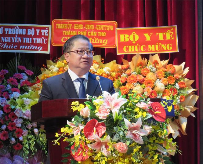 Ông Trần Việt Trường, Chủ tịch UBND thành phố Cần Thơ, phát biểu tại Hội nghị. Ảnh: Ánh Tuyết - TTXVN