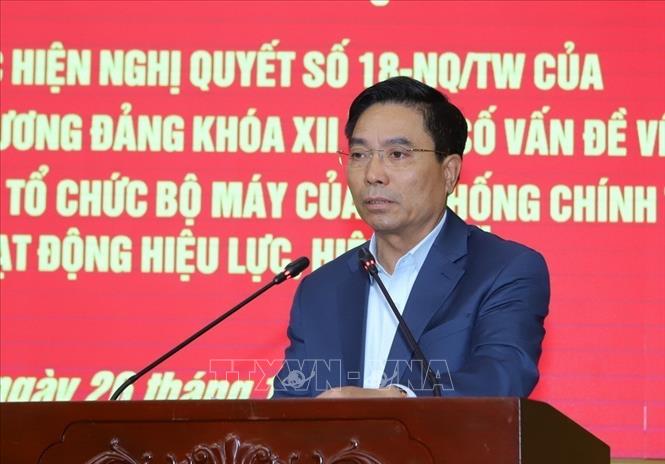 Đồng chí Nguyễn Doãn Anh, Bí thư Tỉnh uỷ Thanh Hoá phát biểu tại hội nghị. Ảnh: TTXVN phát 
