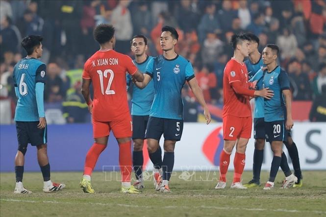 Kết thúc trận đấu, Việt Nam giành chiến thắng với tỷ số 3-1. Ảnh: Minh Quyết - TTXVN