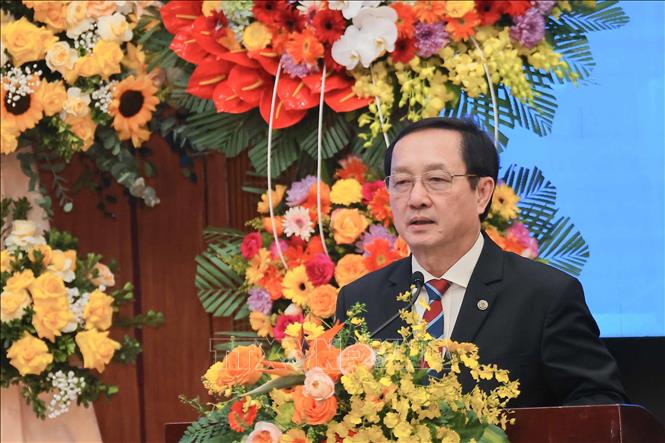 Bộ trưởng Bộ Khoa học và Công nghệ Huỳnh Thành Đạt phát biểu khai mạc. Ảnh: Hoàng Hiếu - TTXVN 