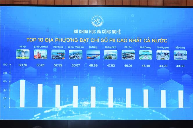 Top 10 địa phương có chỉ số PII cao nhất Việt Nam năm 2024. Ảnh: Hoàng Hiếu - TTXVN