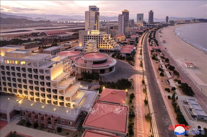 Quang cảnh khu vực du lịch ven biển Kalma ở Wonsan, Triều Tiên, ngày 29/12/2024. Ảnh: KCNA/TTXVN
