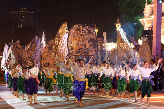 Chương trình nghệ thuật mừng Năm mới 2025 tại Phnom Penh, Cambodia, ngày 31/12/2024. Ảnh: THX/TTXVN