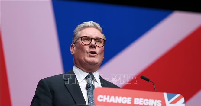 Thủ tướng Anh Keir Starmer phát biểu tại Liverpool. Ảnh: THX/TTXVN
