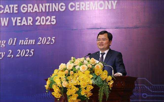 Bí thư Tỉnh ủy Bắc Ninh Nguyễn Anh Tuấn phát biểu tại Hội nghị. Ảnh: Thanh Thương-TTXVN