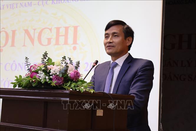 Thứ trưởng Bộ Tài nguyên và Môi trường Trần Quý Kiên phát biểu tại hội nghị. Ảnh: Diệu Thúy - TTXVN