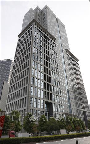 Toà nhà trụ sở của các công ty công nghệ Nippon Telegraph, Telephone Corp.  và NTT Docomo Inc. tại Tokyo, Nhật Bản. Ảnh: Kyodo/TTXVN