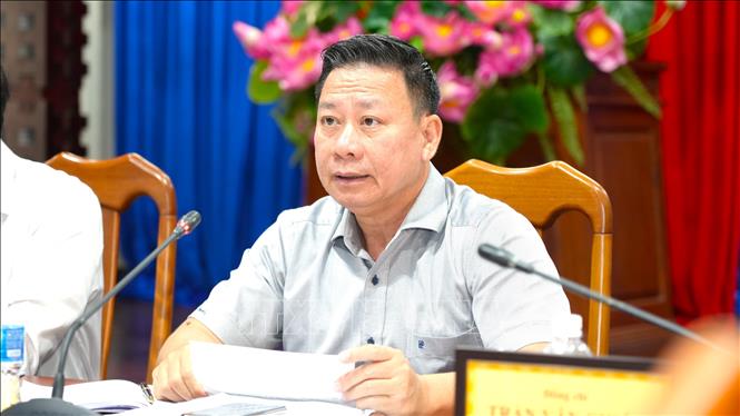 Chủ tịch UBND tỉnh Tây Ninh Nguyễn Thanh Ngọc phát biểu. Ảnh: Minh Phú - TTXVN