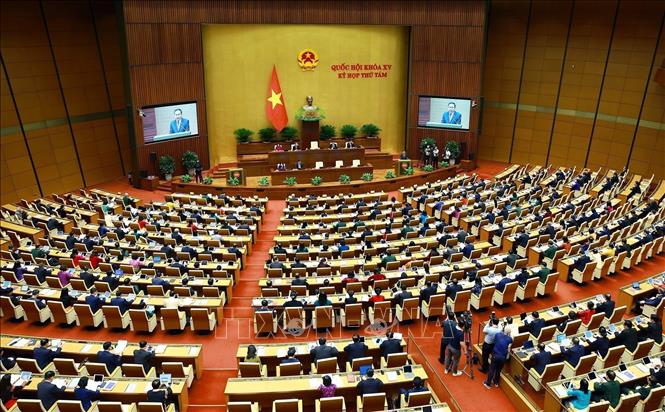 Sáng 21/10/2024, Kỳ họp thứ 8, Quốc hội khóa XV khai mạc trọng thể tại Nhà Quốc hội, Thủ đô Hà Nội. Ảnh: TTXVN