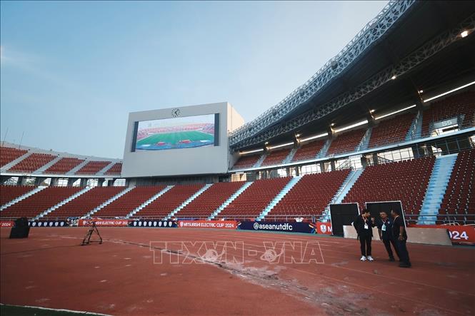 Sân vận động quốc gia Rajamangala nơi diễn ra trận chung kết lượt về ASEAN Cup 2024 giữa đội chủ nhà Thái Lan và đội tuyển Việt Nam. Ảnh: Minh Quyết - PV TTXVN từ Thái Lan