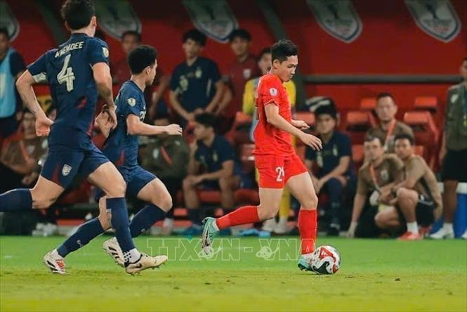 Hai Long ghi bàn ấn định chiến thắng 3-2 cho đội tuyển Việt Nam. Ảnh: Minh Quyết – PV TTXVN từ Thái Lan
