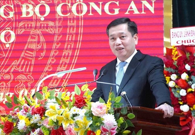 Ông Nguyễn Long Hải, Bí thư Tỉnh uỷ Quảng Trị phát biểu tại lễ thông báo, công bố. Ảnh: Thanh Thuỷ-TTXVN