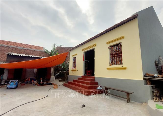 Ngôi nhà mới của bà Vũ Thị Nữ, thân nhân liệt sĩ ở xã Hiệp Hòa. Ảnh: Thanh Vân-TTXVN 