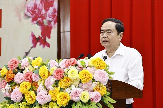 Chủ tịch Quốc hội Trần Thanh Mẫn phát biểu. Ảnh: Doãn Tấn - TTXVN