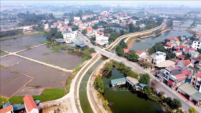 Một góc xã Bồ Sao (cũ) của huyện Vĩnh Tường. Ảnh: Hoàng Hùng-TTXVN