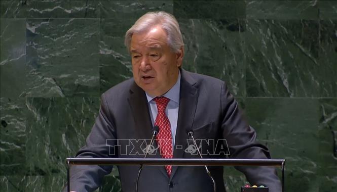 UN Secretary-General Antonio Guterres addresses the plenary session of the UN General Assembly’s 79th session. VNA Photo: Quang Huy 