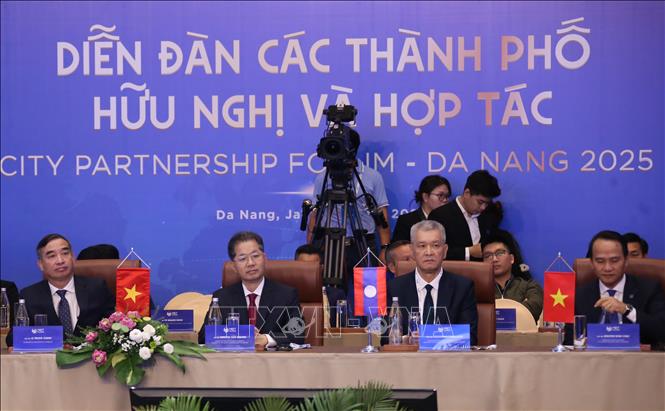 Lãnh đạo thành phố Đà Nẵng chủ trì phiên chính thức Diễn đàn. Ảnh: Trần Lê Lâm – TTXVN 