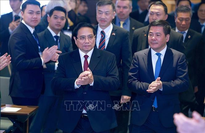 Prime Minister Pham Minh Chinh attends the Vietnam-Czech Business Forum. VNA Photo: Dương Giang