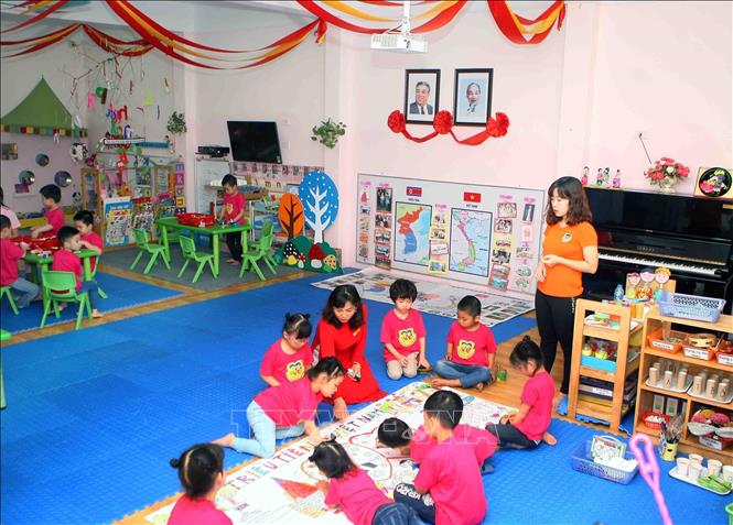 Trường Mẫu giáo Hữu nghị Việt - Triều được thành lập ngày 8/3/1978 tại khu B tập thể Trung Tự (Đống Đa, Hà Nội) từ nguồn vốn viện trợ của CHDCND Triều Tiên, là công trình biểu tượng cho tình hữu nghị giữa hai nước. Ảnh: Thanh Tùng-TTXVN