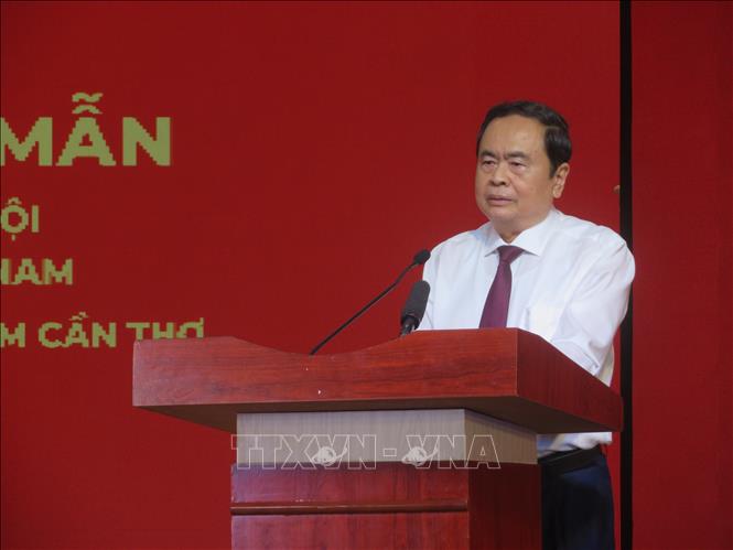 Chủ tịch Quốc hội Trần Thanh Mẫn phát biểu tại sự kiện. Ảnh: Ánh Tuyết - TTXVN                               