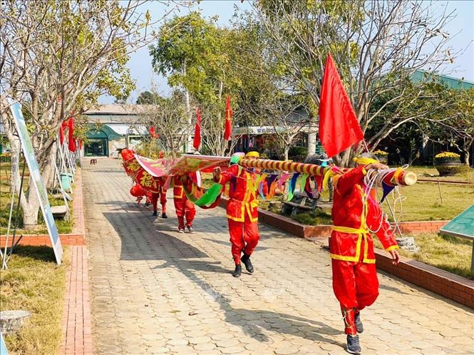 Tái hiện không gian Tết xưa tại Di sản Thế giới Thành Nhà Hồ (huyện Vĩnh Lộc). Ảnh: TTXVN phát