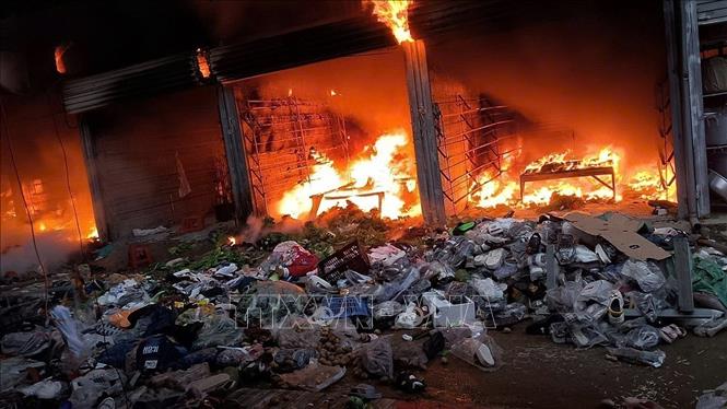 Hiện trường vụ cháy. Ảnh: TTXVN phát