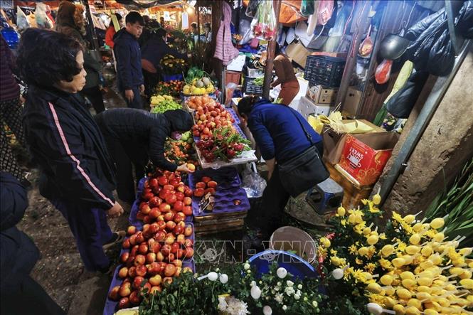 Các khu chợ dân sinh nhộn nhịp ngày cuối năm. Ảnh: Tuấn Anh  - TTXVN 