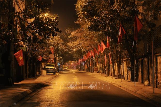 Vẻ vắng lặng hiếm có của Hà Nội. Ảnh: Tuấn Anh  - TTXVN 