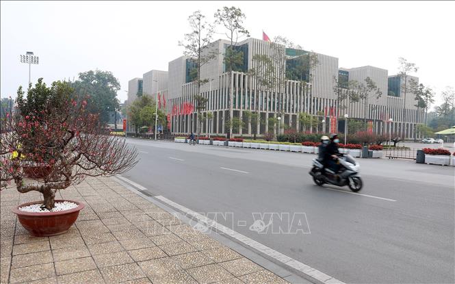 Đường Độc Lập vắng lặng trong ngày đầu năm mới. Ảnh: Quốc Khánh - TTXVN