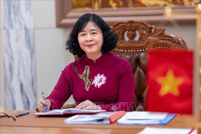 Đồng chí Bùi Thị Minh Hoài, Uỷ viên Bộ Chính trị, Bí thư Thành uỷ, Trưởng đoàn đại biểu Quốc hội thành phố Hà Nội. Ảnh: TTXVN phát