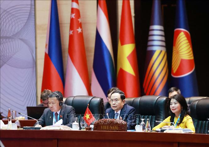 Chủ tịch Quốc hội Trần Thanh Mẫn dự phiên họp Ban chấp hành Đại hội đồng Liên Nghị viện các quốc gia Đông Nam Á lần thứ 45 (Lào, 18/102024 ). Ảnh: Thống Nhất – TTXVN