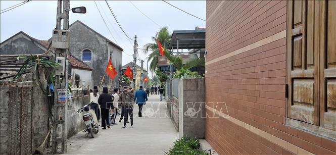 Khu vực xảy ra án mạng tại thôn 9, xã Sông Khoai, thị xã Quảng Yên, tỉnh Quảng Ninh. Ảnh: Đức Hiếu - TTXVN