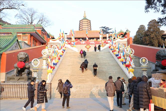 Chùa Linh Quang Tự là ngôi chùa có lịch sử hơn 1200 năm, được xây dựng từ thời nhà Đường. Ảnh: Quang Hưng - Phóng viên TTXVN tại Trung Quốc.