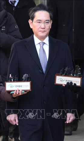 Chủ tịch Tập đoàn điện tử Samsung Lee Jae Yong tới Tòa án cấp cao Seoul, Hàn Quốc, ngày 3/2/2025. Ảnh: Yonhap/TTXVN