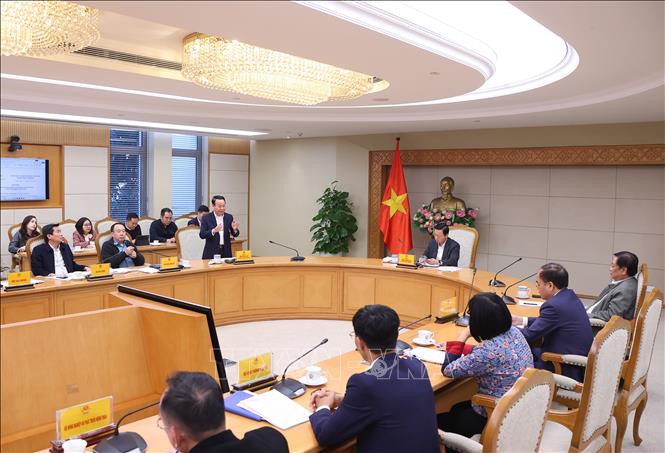 Cuộc họp cho ý kiến về Dự thảo Nghị định quy định chức năng, nhiệm vụ, quyền hạn và cơ cấu tổ chức của Bộ Nông nghiệp và Môi trường. Ảnh: Văn Điệp - TTXVN