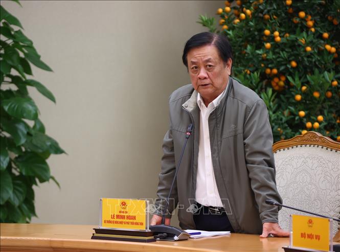 Bộ trưởng Bộ Nông nghiệp và Phát triển nông thôn Lê Minh Hoan phát biểu. Ảnh: Văn Điệp - TTXVN