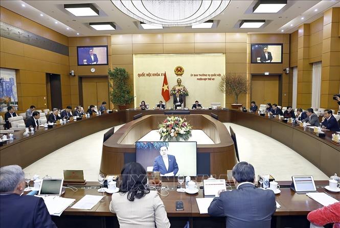 A view of the 42nd session of the National Assembly Standing Committee. VNA Photo: Doãn Tấn